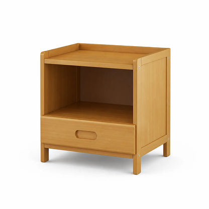 Japanese-Inspired Solid Wood Square Nightstand