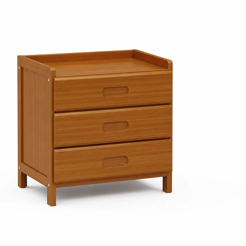 Japanese-Inspired Solid Wood Square Nightstand