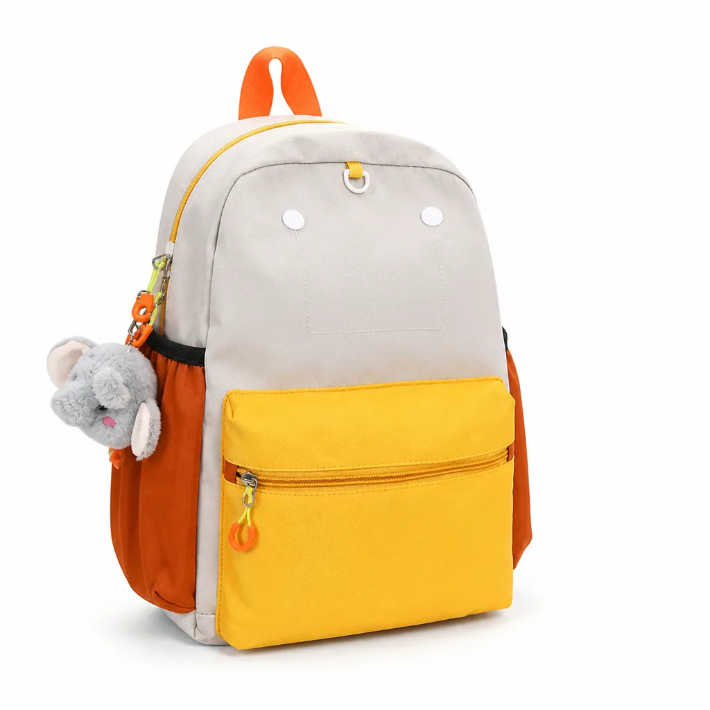 Kids Backpack Plush Animal Multiple Pockets & Padded Straps