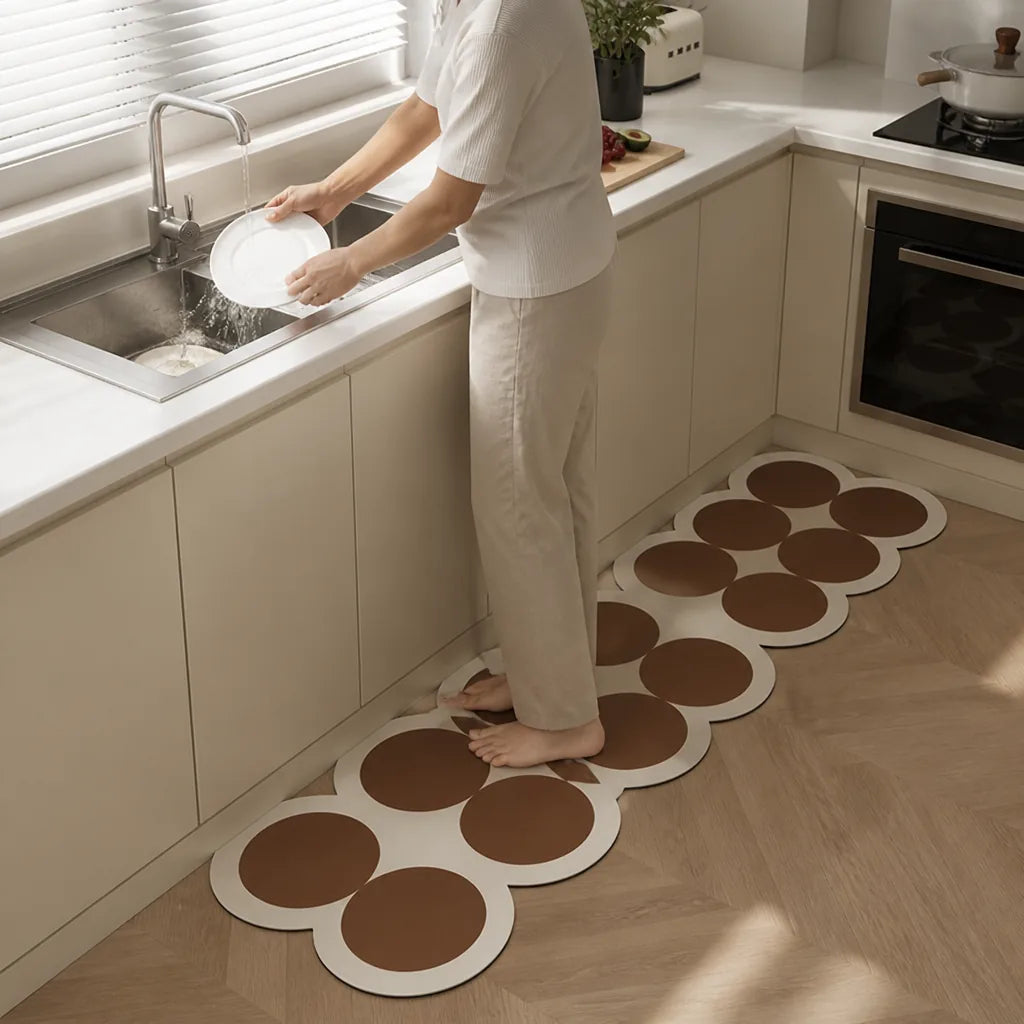 Kitchen Mat Anti-Fatigue Ergonomic Cushioning Easy-to-Clean