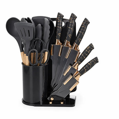 Knife Set and Cutting Board Kitchen Utensil Set (19-Piece)