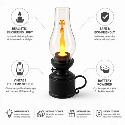 LED Oil Lamp Realistic Flickering Flameless