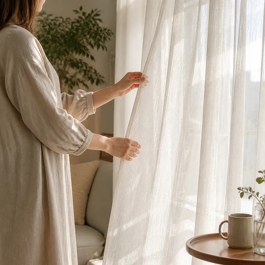 Light-Filtering Sheer Linen Curtains