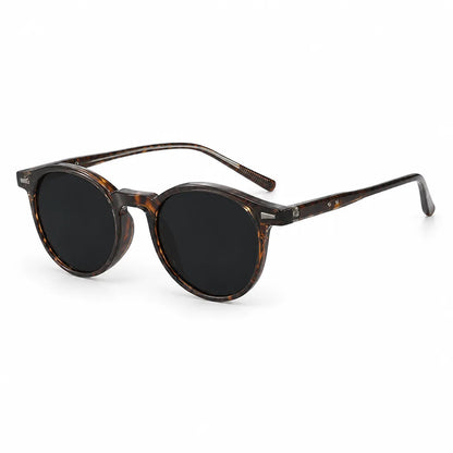 Lightweight Polycarbonate Tortoiseshell Round Sunglasses (Men's)