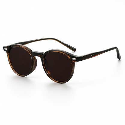 Lightweight Polycarbonate Tortoiseshell Round Sunglasses (Men's)