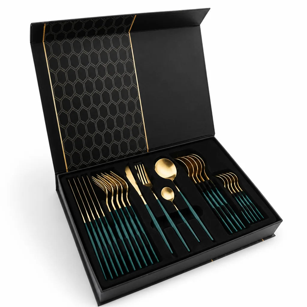 Minimalist Stainless Steel Cutlery Set (24-Piece)