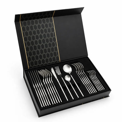 Minimalist Stainless Steel Cutlery Set (24-Piece)