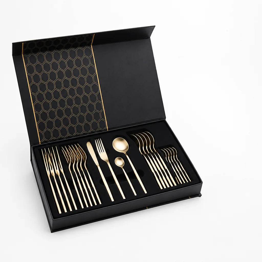 Minimalist Stainless Steel Cutlery Set (24-Piece)