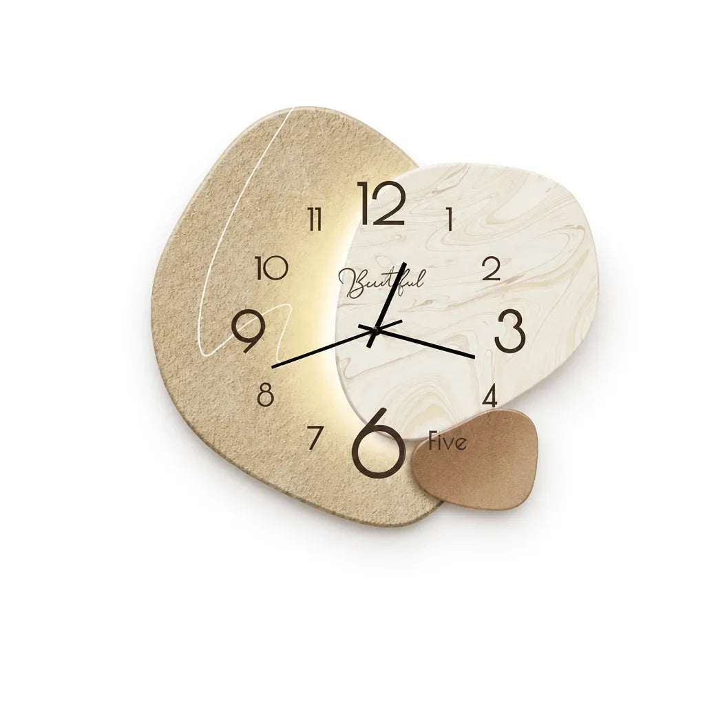Modern Minimalist Silent Quartz Wall Clock with Glass Cover
