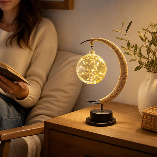 Moonlight-Inspired Glass Led Table Lamp