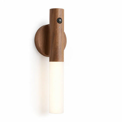 Motion Sensor Lamp USB Rechargeable Warm LED Wood Base