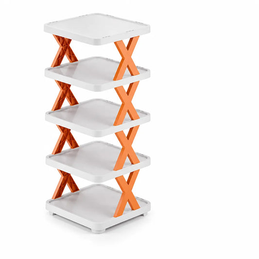 Multi-Tier Stackable Open-Frame Shoe Rack (Side Guards)