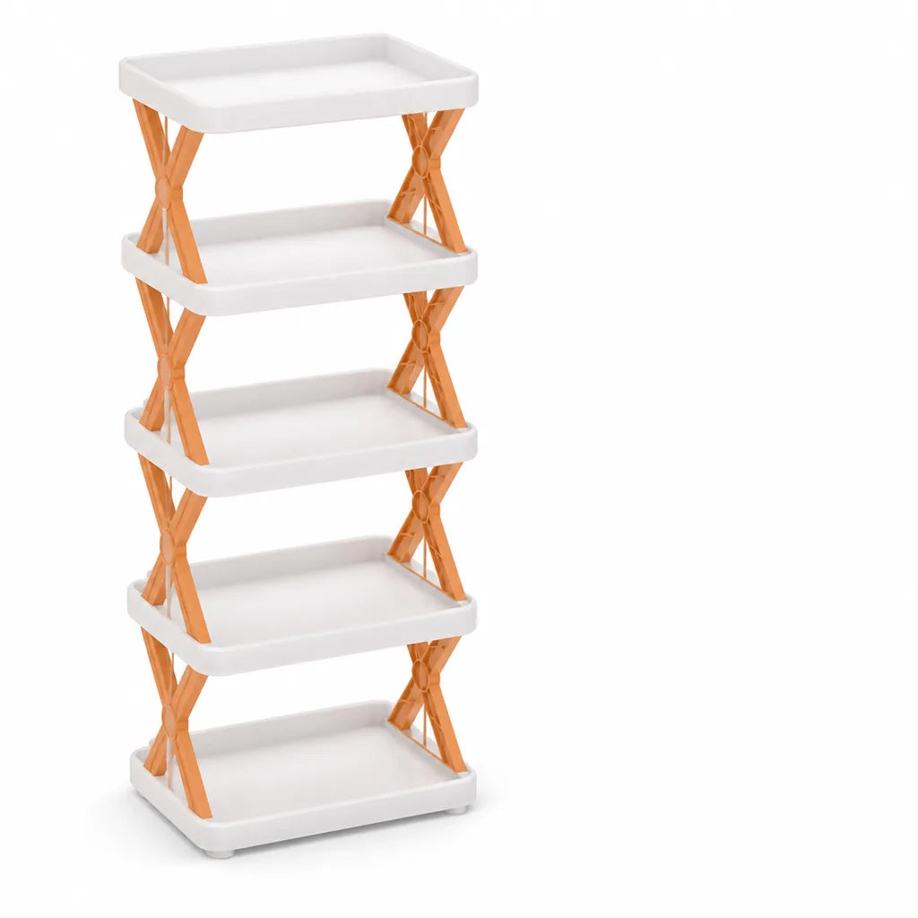 Multi-Tier Stackable Open-Frame Shoe Rack (Side Guards)