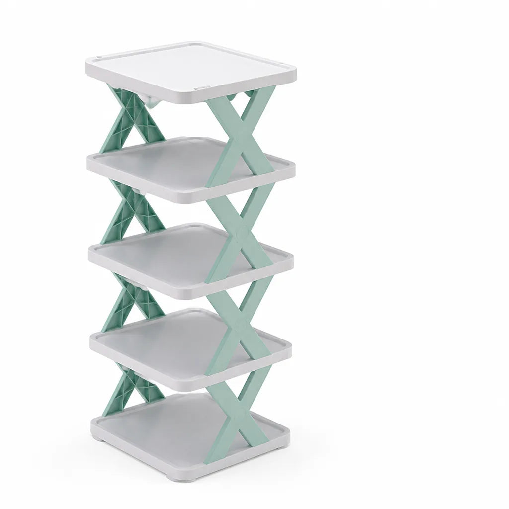 Multi-Tier Stackable Open-Frame Shoe Rack (Side Guards)