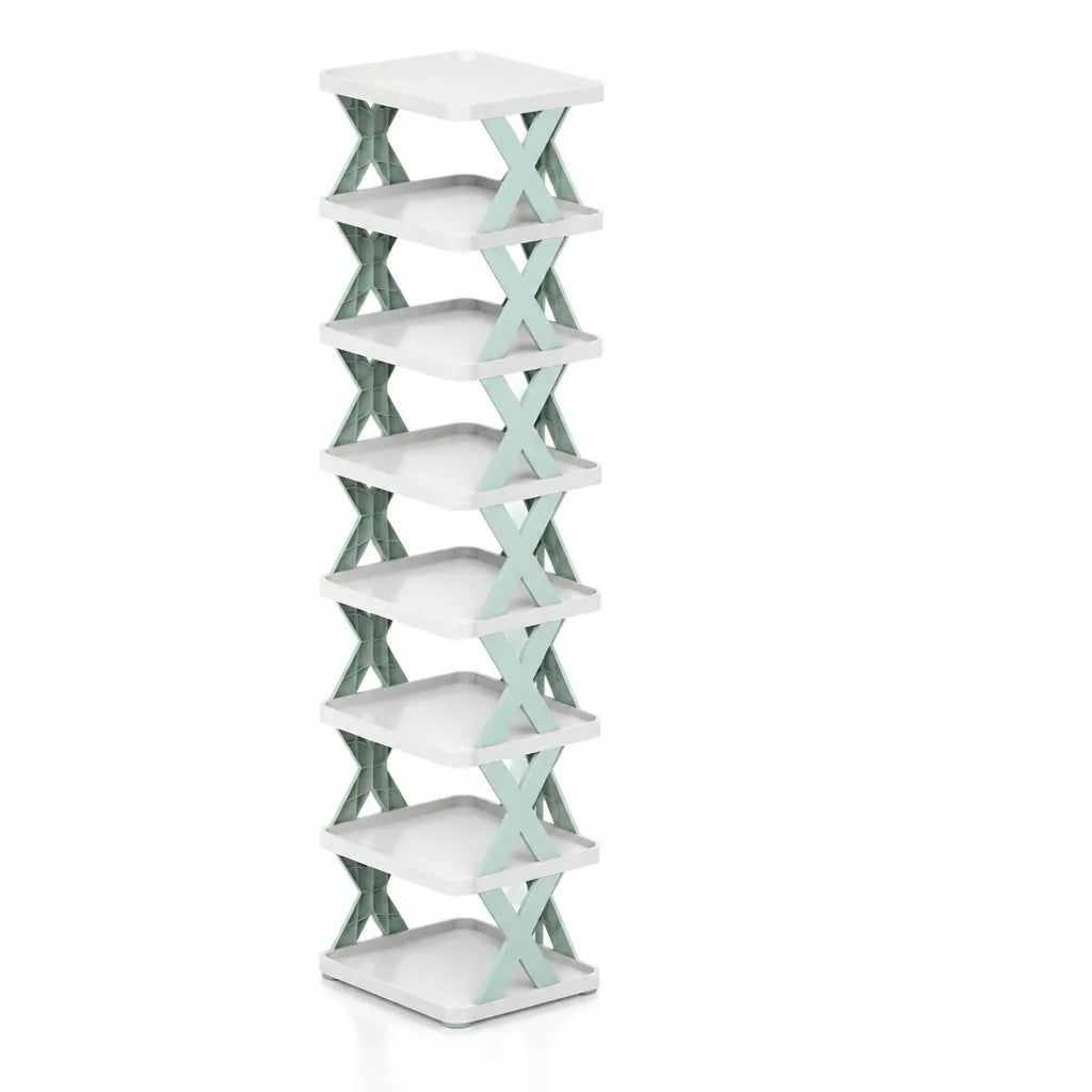 Multi-Tier Stackable Open-Frame Shoe Rack (Side Guards)