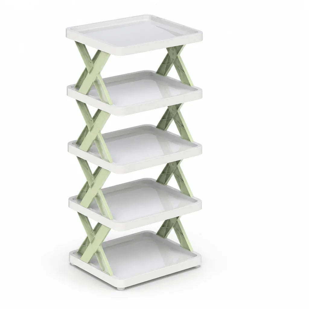 Multi-Tier Stackable Open-Frame Shoe Rack (Side Guards)