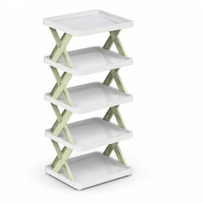 Multi-Tier Stackable Open-Frame Shoe Rack (Side Guards)