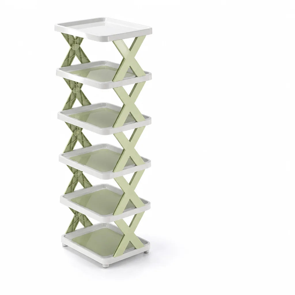 Multi-Tier Stackable Open-Frame Shoe Rack (Side Guards)