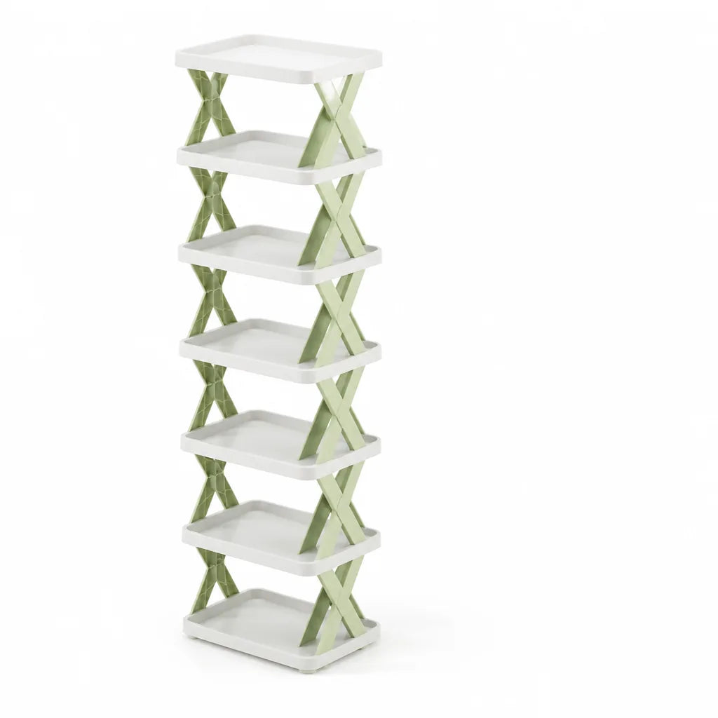 Multi-Tier Stackable Open-Frame Shoe Rack (Side Guards)