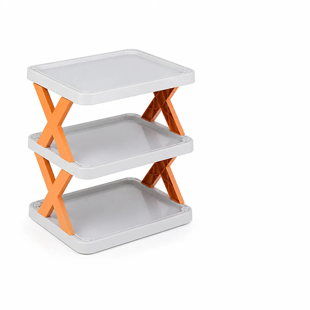 Multi-Tier Stackable Open-Frame Shoe Rack (Side Guards)