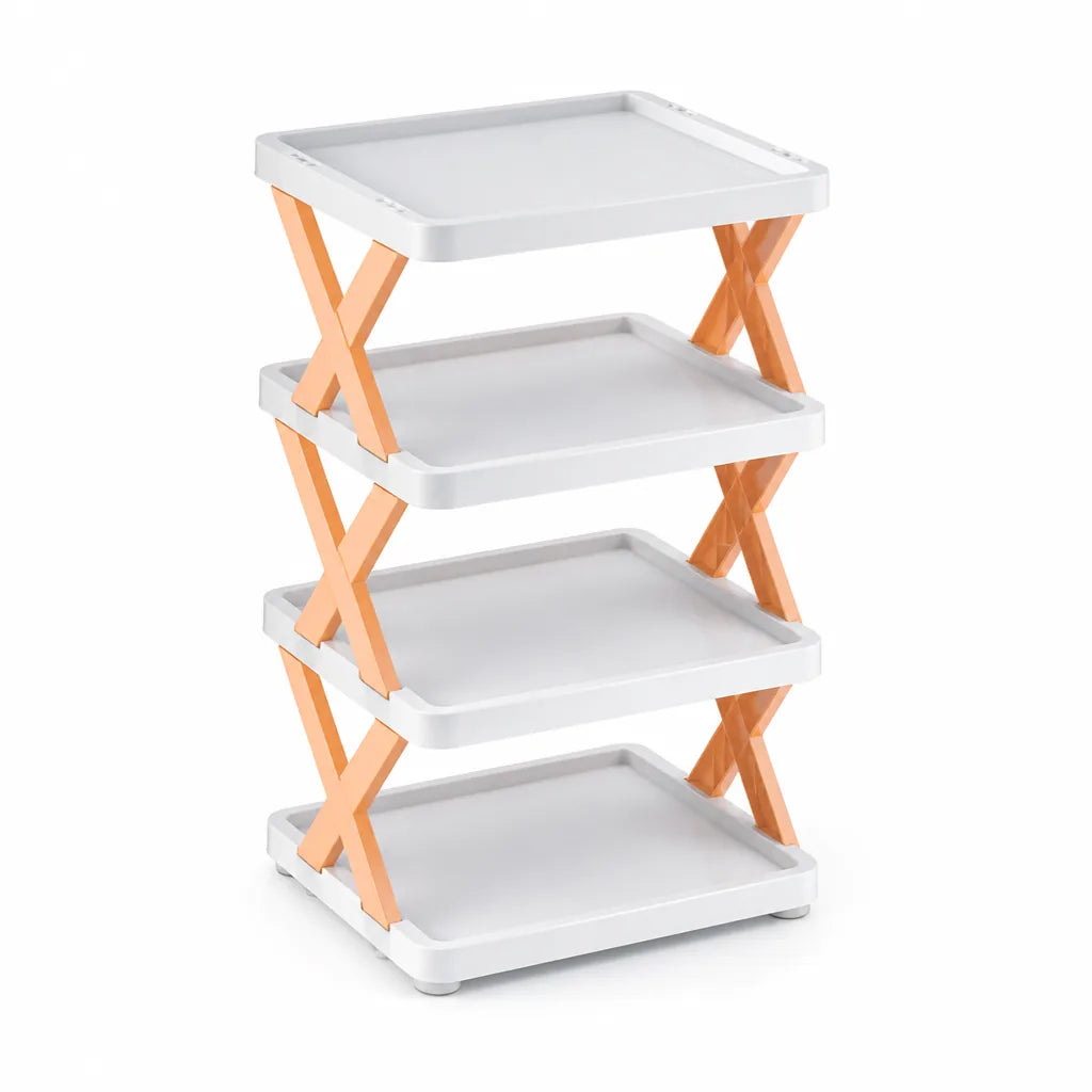 Multi-Tier Stackable Open-Frame Shoe Rack (Side Guards)
