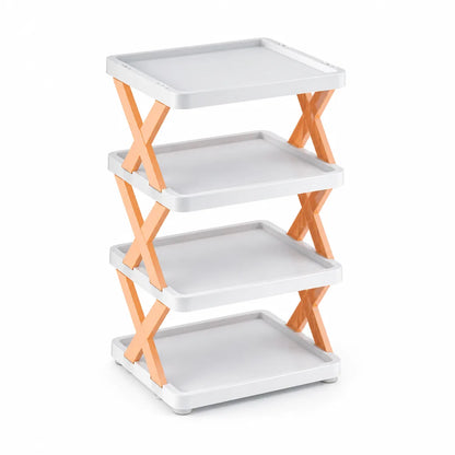 Multi-Tier Stackable Open-Frame Shoe Rack (Side Guards)