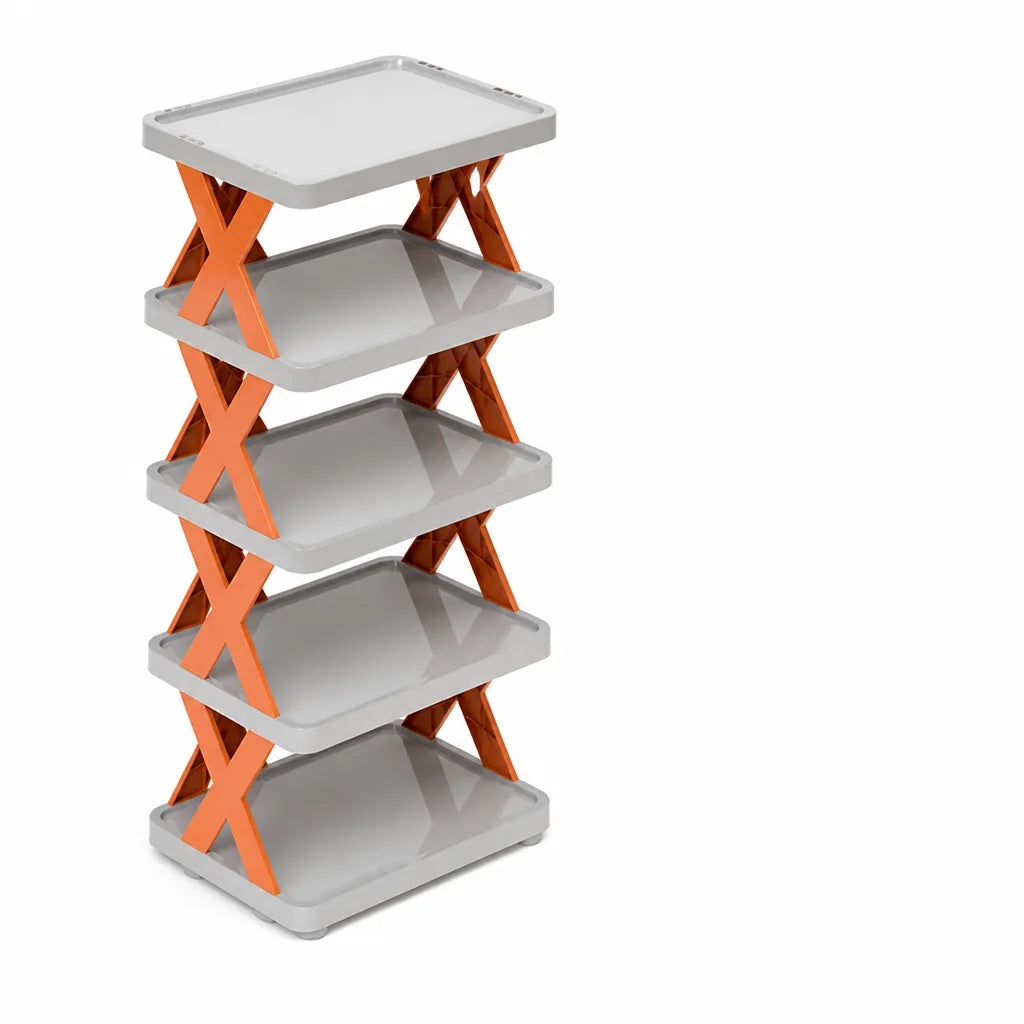 Multi-Tier Stackable Open-Frame Shoe Rack (Side Guards)