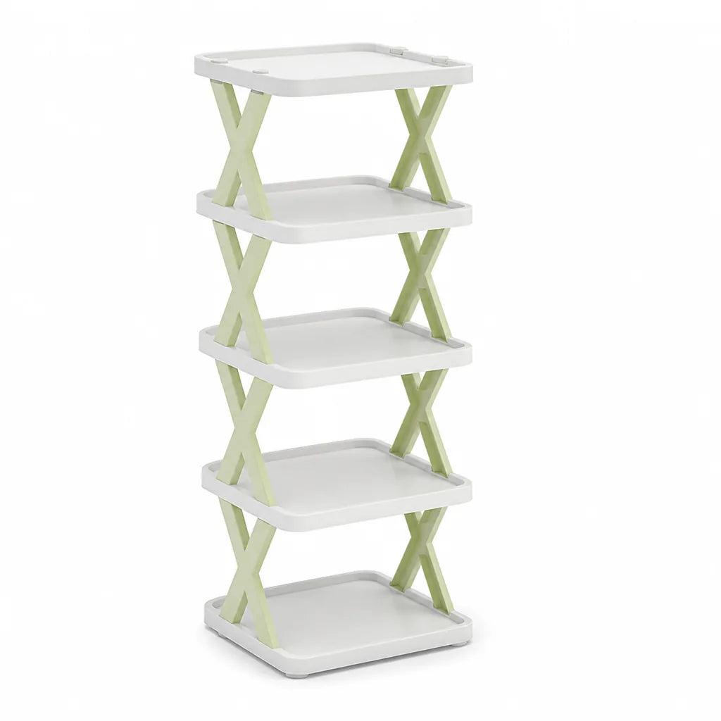 Multi-Tier Stackable Open-Frame Shoe Rack (Side Guards)