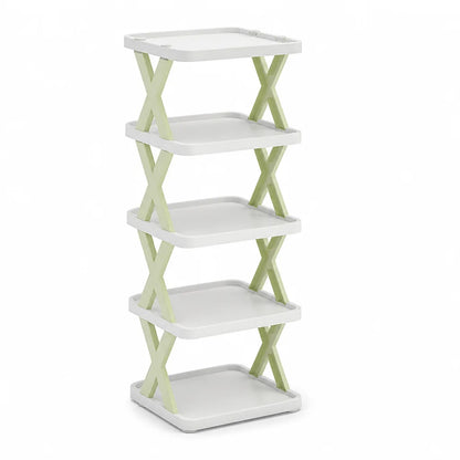 Multi-Tier Stackable Open-Frame Shoe Rack (Side Guards)