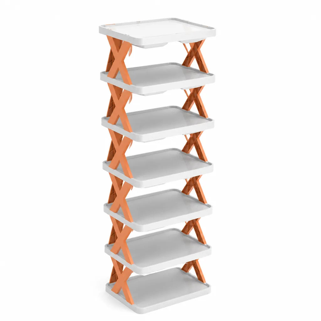 Multi-Tier Stackable Open-Frame Shoe Rack (Side Guards)