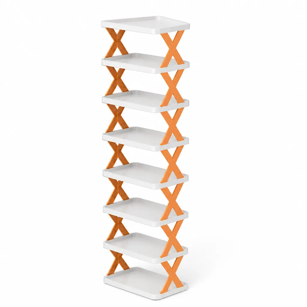 Multi-Tier Stackable Open-Frame Shoe Rack (Side Guards)