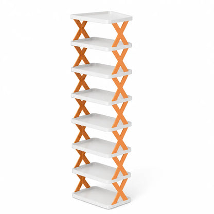 Multi-Tier Stackable Open-Frame Shoe Rack (Side Guards)