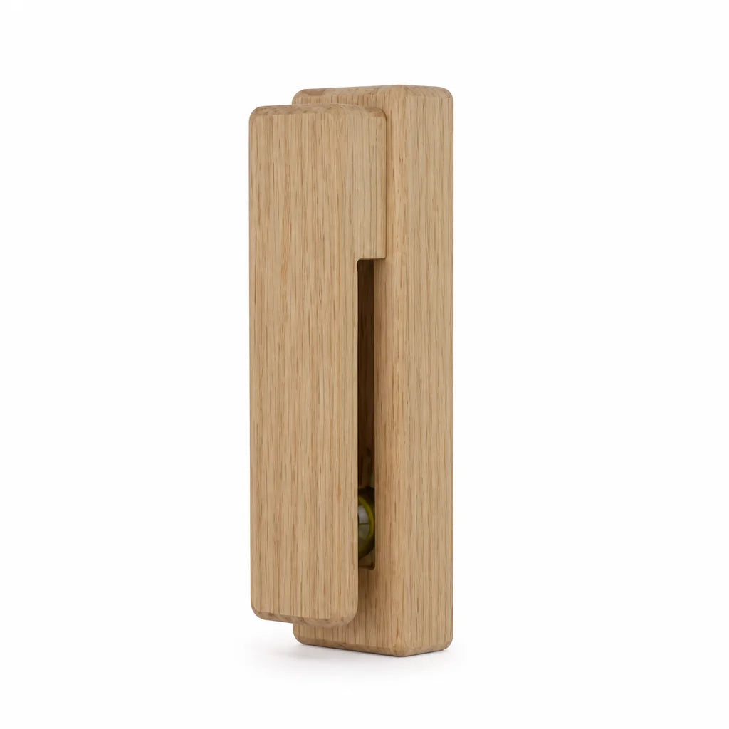 Natural Wood Wall-Mounted Towel Hook With Glass Ball