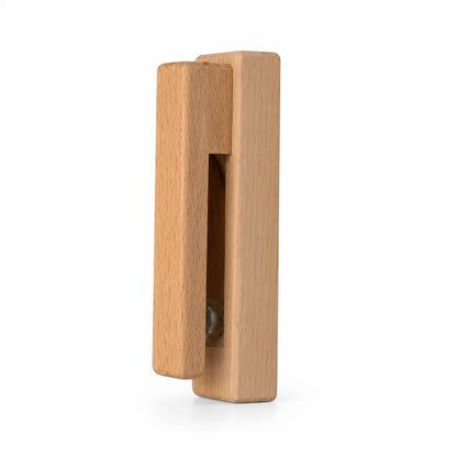 Natural Wood Wall-Mounted Towel Hook With Glass Ball
