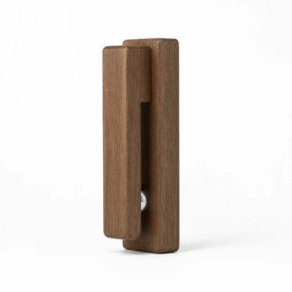 Natural Wood Wall-Mounted Towel Hook With Glass Ball