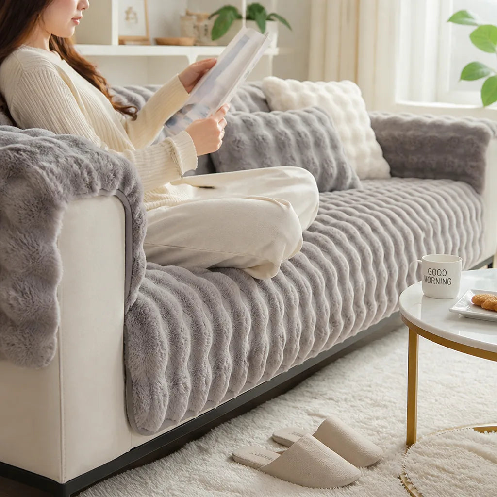 Non-Slip Silicone-Backed Sofa Cover for Pets and Children