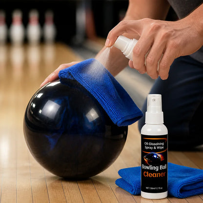 Oil-Dissolving Spray & Wipe Bowling Ball Cleaner (Includes Microfiber Cloth)