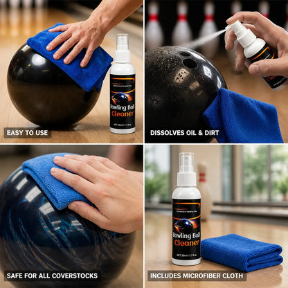 Oil-Dissolving Spray & Wipe Bowling Ball Cleaner (Includes Microfiber Cloth)
