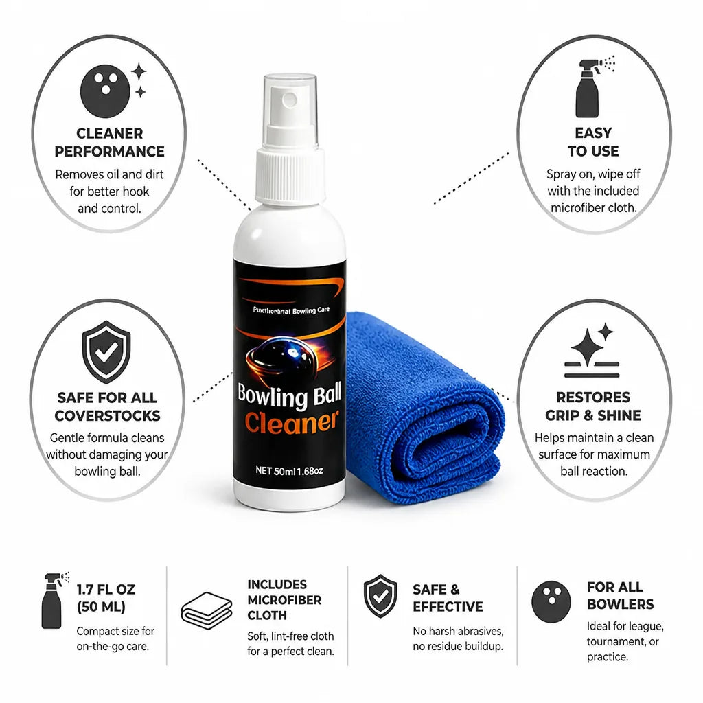 Oil-Dissolving Spray & Wipe Bowling Ball Cleaner (Includes Microfiber Cloth)