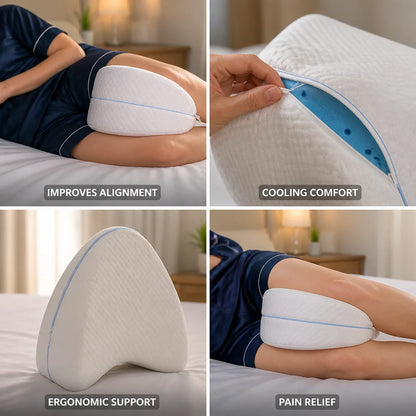 Orthopedic Knee Pillow Cooling Memory Foam Contoured Support