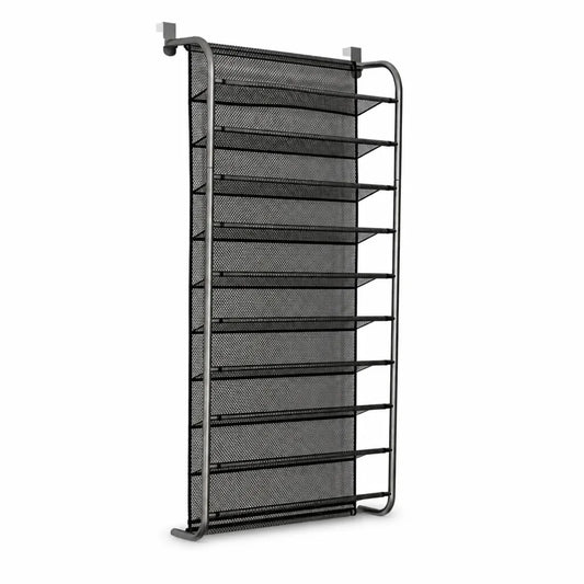 Over-the-Door Metal Frame With Mesh Pockets Shoe Organizer (10-Tier)