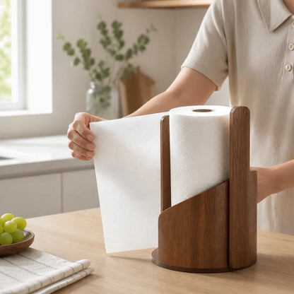 Paper Towel Holder One-Hand Operation Non-Slip Base