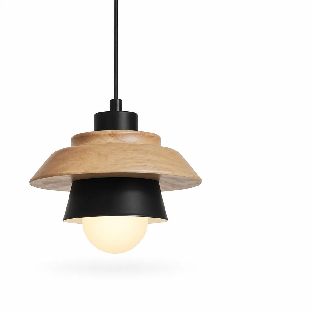 Pendant Light Scandinavian Wood Adjustable Cable