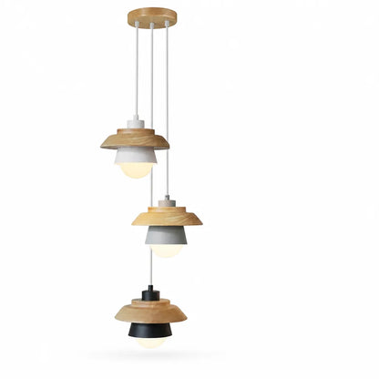 Pendant Light Scandinavian Wood Adjustable Cable