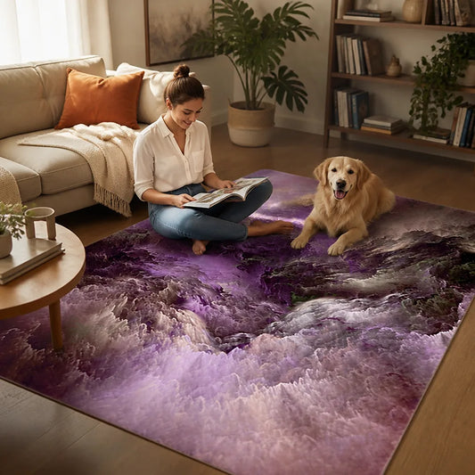 Pet-Friendly 3D Cloud Illusion Area Rug