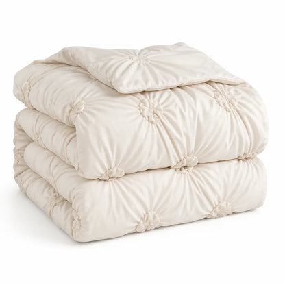 Pleated Microfiber Comforter Set