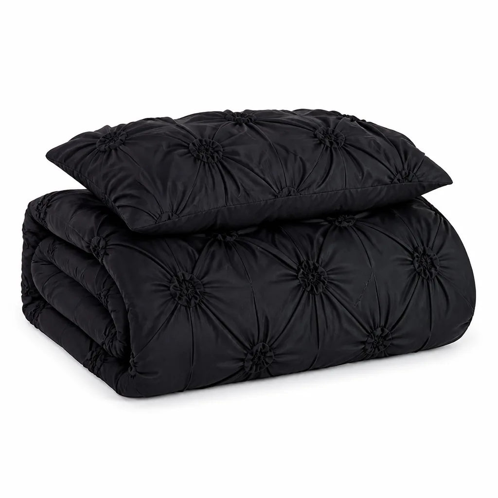 Pleated Microfiber Comforter Set