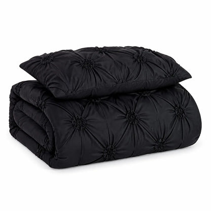 Pleated Microfiber Comforter Set