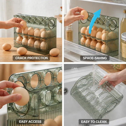 Refrigerator Egg Organizer Stackable & Space-Saving BPA-Free