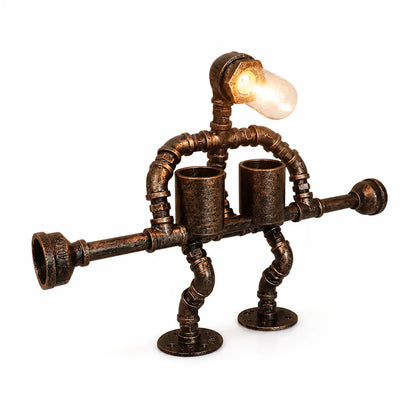 Robot Design Built-In Storage Usb-Powered Led Bedside Lamp